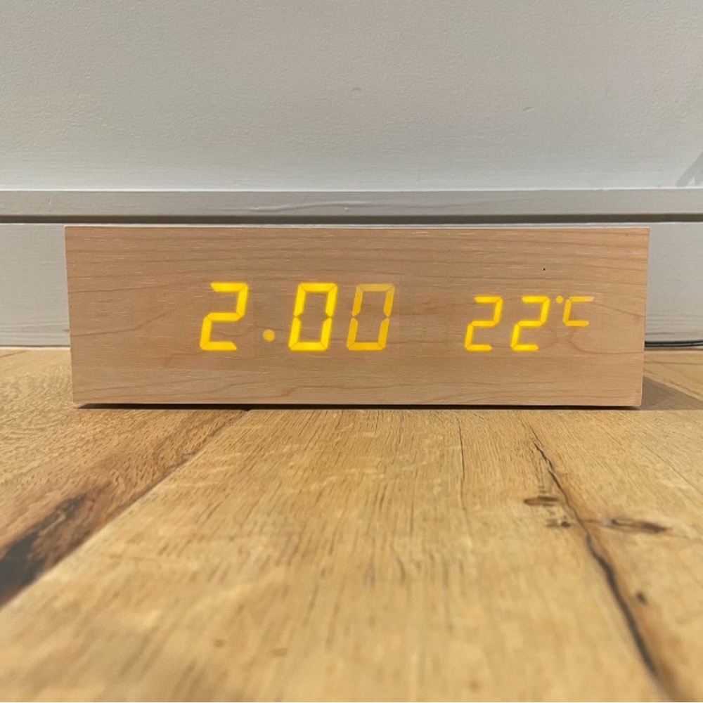 Alarm Clock w/ Bluetooth Speaker, Temperature Display, & AUX